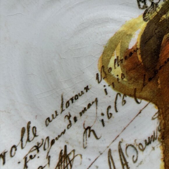 Williams Sonoma Rooster Pasta Salad Serving Bowl 10.25" Script Earthenware Italy - Picture 3 of 7